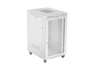 RACK CABINET 19" FREE-STANDING 27U/800X1000 (FLAT PACK) WITH MESH DOOR LCD GREY