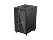 RACK CABINET 19" FREE-STANDING 27U/800X1000 (FLAT PACK) WITH GLASS DOOR LCD BLACK V2