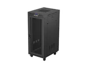 RACK CABINET 19" FREE-STANDING 27U/600X800 (FLAT PACK) WITH MESH DOOR LCD BLACK V2