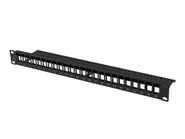 PATCH PANEL BLANK 24 PORT 1U FOR KEYSTONE MODULES BLACK