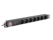 POWER DISTRIBUTION UNIT (PDU) PRO 19" 1U 16A 2M 7X SCHUKO OUTLETS SPD-3MP BLACK