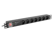 POWER DISTRIBUTION UNIT (PDU) PRO 19" 1U 16A 2M 7X FRENCH OUTLETS SPD-3MP BLACK