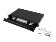 RACKMOUNT 19" 1U FIBER PATCH PANEL 24XSC SIMPLEX/24XLC DUPLEX BLACK + ACCESSORIES