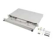 RACKMOUNT 19" 1U FIBER PATCH PANEL 24XSC DUPLEX / 24XLC QUAD GREY + ACCESSORIES