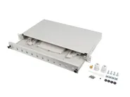 RACKMOUNT 19" 1U FIBER PATCH PANEL 12XSC SIMPLEX / 12XLC DUPLEX GREY + ACCESSORIES