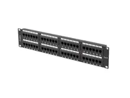 PATCH PANEL 48 PORT 2U 19" CAT.6 UTP BLACK