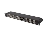 PATCH PANEL 48 PORT 1U 19" CAT.6A FTP WITH CABLE ORGANIZER SHIELDED BLACK