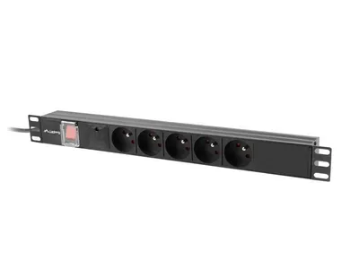 POWER DISTRIBUTION UNIT (PDU) 19" 1U 10A 2M 5X FRENCH OUTLETS BLACK C14