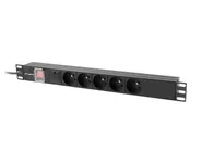 POWER DISTRIBUTION UNIT (PDU) 19" 1U 10A 2M 5X FRENCH OUTLETS BLACK C14
