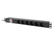 POWER DISTRIBUTION UNIT (PDU) 19" 1U 10A 2M 6X FRENCH OUTLETS BLACK C14