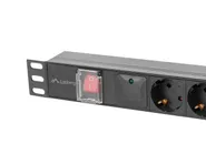 POWER DISTRIBUTION UNIT (PDU) 19" 1U 10A 2M 5X SCHUKO OUTLETS BLACK C14
