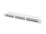 PATCH PANEL 24 PORT 1U 19" CAT.6 FTP WITH CABLE ORGANIZER SHIELDED GREY