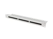 PATCH PANEL 24 PORT 1U 19" CAT.5E UTP WITH CABLE ORGANIZER GREY