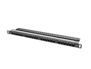 PATCH PANEL 24 PORT 0.5U 19" CAT.6 UTP WITH CABLE ORGANIZER BLACK