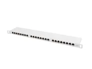 PATCH PANEL 24 PORT 0.5U 19" CAT.6 FTP WITH CABLE ORGANIZER SHIELDED GREY