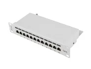 PATCH PANEL 12PORT 1U 10" CAT.6 FTP WITH CABLE ORGANIZER SHIELDED GREY