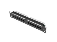 PATCH PANEL 12PORT 1U 10" CAT.5E UTP BLACK