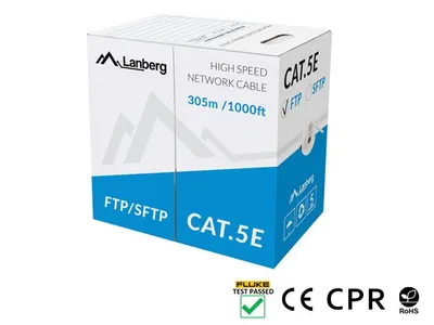 LAN CABLE CAT.5E SFTP 305M SOLID CU CPR + FLUKE PASSED GREY