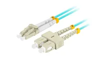 FIBER OPTIC PATCHCORD MM LC/UPC-SC/UPC DUPLEX 1M LSZH OM3 50/125 3.0MM AQUA