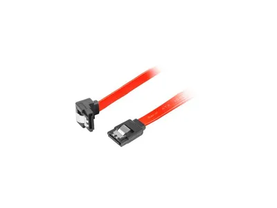 SATA DATA II (3GB/S) F/F CABLE 50CM ANGLED METAL CLIPS RED