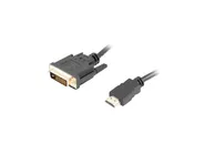 HDMI(M)->DVI-D(M)(24+1) CABLE 1.8M BLACK DUAL LINK WITH GOLD-PLATED 4K CONNECTORS