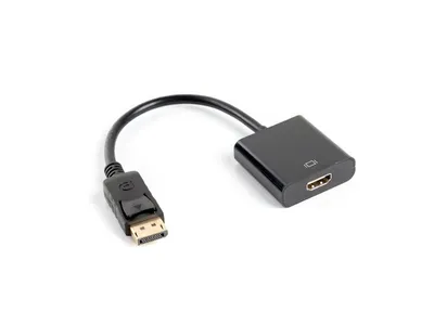 DISPLAYPORT(M) 1.2->HDMI(F) ADAPTER CABLE 10CM BLACK