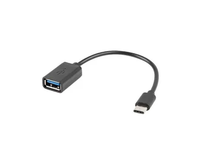 USB-C(M) 2.0->USB-A(F) ADAPTER CABLE 15CM OTG BLACK