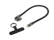 USB-C M/M LANYARD / KEYCHAIN CABLE 0.3M 240W BLACK