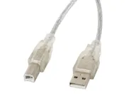 USB-A(M)->USB-B(M) 2.0 CABLE 3M TRANSPARENT FERRITE