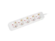 POWER STRIP 3M 5X SCHUKO OUTLETS QUALITY-GRADE COPPER CABLE WHITE