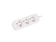 POWER STRIP 3M 3X FRENCH OUTLETS QUALITY-GRADE COPPER CABLE WHITE