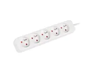 POWER STRIP 1.5M 5X FRENCH OUTLETS QUALITY-GRADE COPPER CABLE WHITE