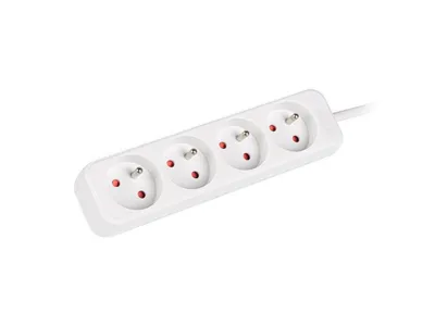 POWER STRIP 1.5M 4X FRENCH OUTLETS QUALITY-GRADE COPPER CABLE WHITE