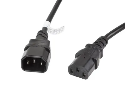 IEC 320 C13->C14 CABLE 3M VDE BLACK
