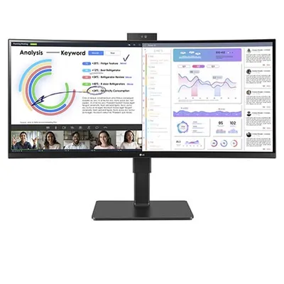 34" UltraWide WQHD (3440x1440) IPS-skärm med inbyggd webbkamera, mikrofon och HDR10