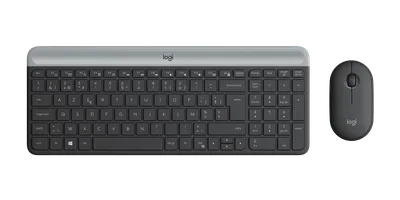 Den tunna trådlösa tangentbords- och muskombinationen MK470 - Grafitgrå - Belgiska (AZERTY)