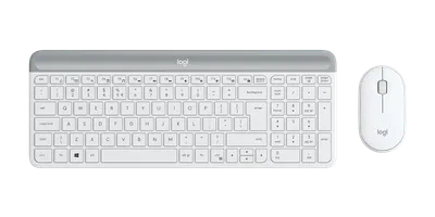 Den tunna trådlösa tangentbords- och muskombinationen MK470 - Off-white - Engelska internationellt (QWERTY)