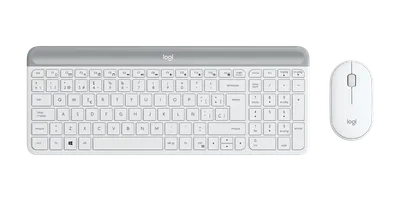 Den tunna trådlösa tangentbords- och muskombinationen MK470 - Off-white - Spanska (QWERTY)