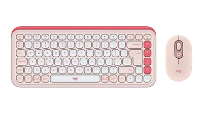 POP Icon Combo - Rose och naturvit - Engelska internationellt (QWERTY)