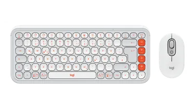 POP Icon Combo - Naturvit och orange - Tyska (QWERTZ)
