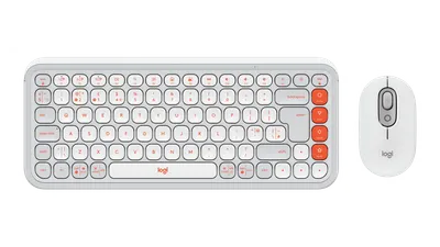 POP Icon Combo - Naturvit och orange - Engelska Storbritannien (QWERTY)