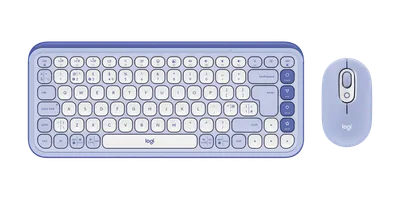 POP Icon Combo - Lila och naturvit - Engelska Storbritannien (QWERTY)