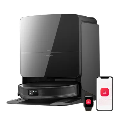 Saros 10R robotdammsugare-set med multifunktionell laddningsstation 4.0 (inkluderar 2 extra antibakteriella roterande moppar)